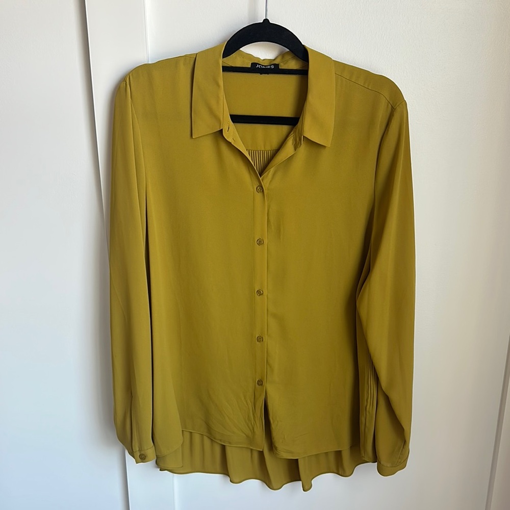 Mustard Button-Up Blouse